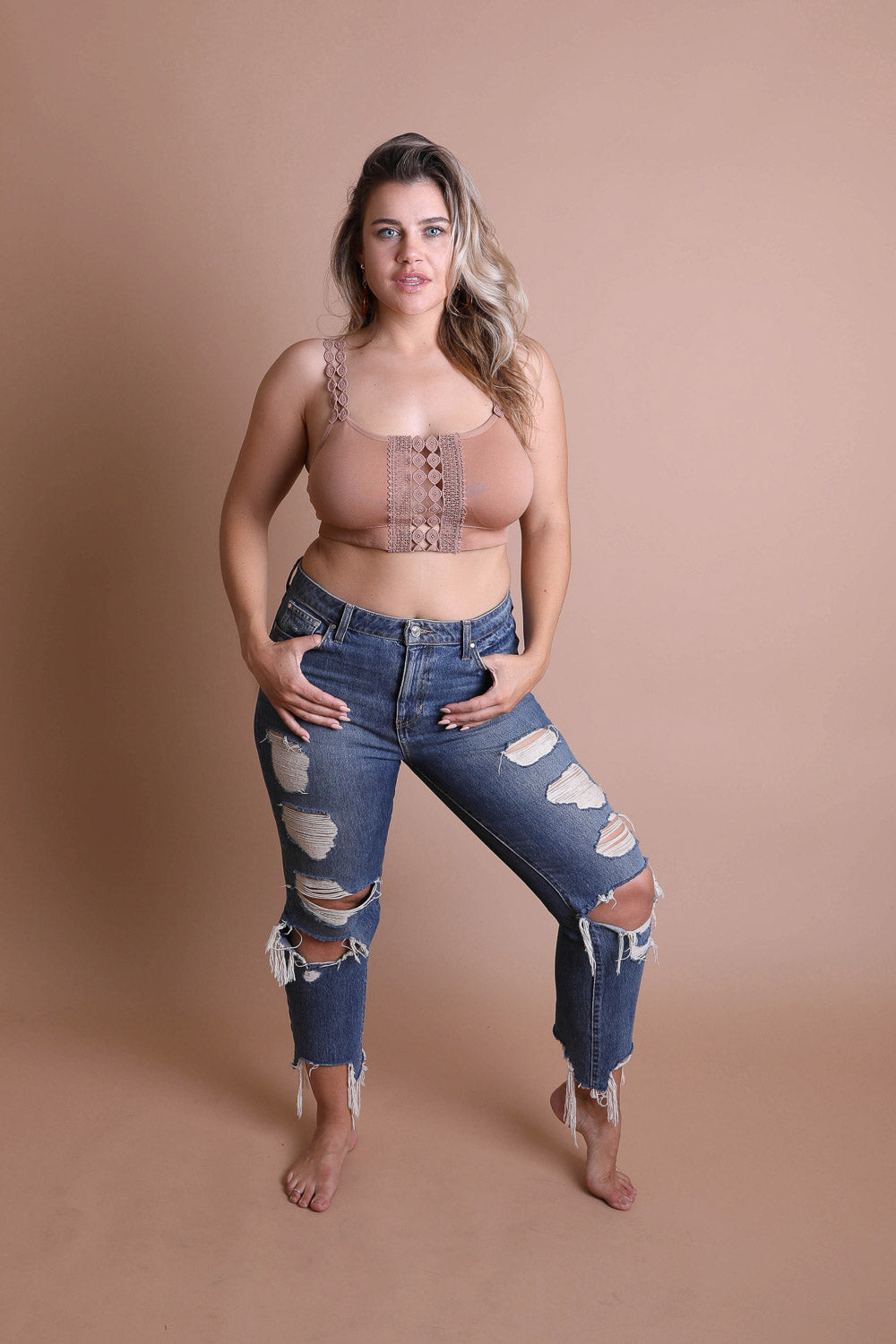 Periwinkle Aether Eye Lace Applique Bralette accessory with delicate lace detailing and soft fabric, designed for stylish wear.