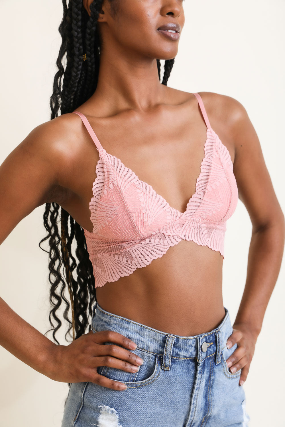 Periwinkle Aether butterfly lace bralette featuring delicate blue lace and floral details, perfect for summer lingerie.