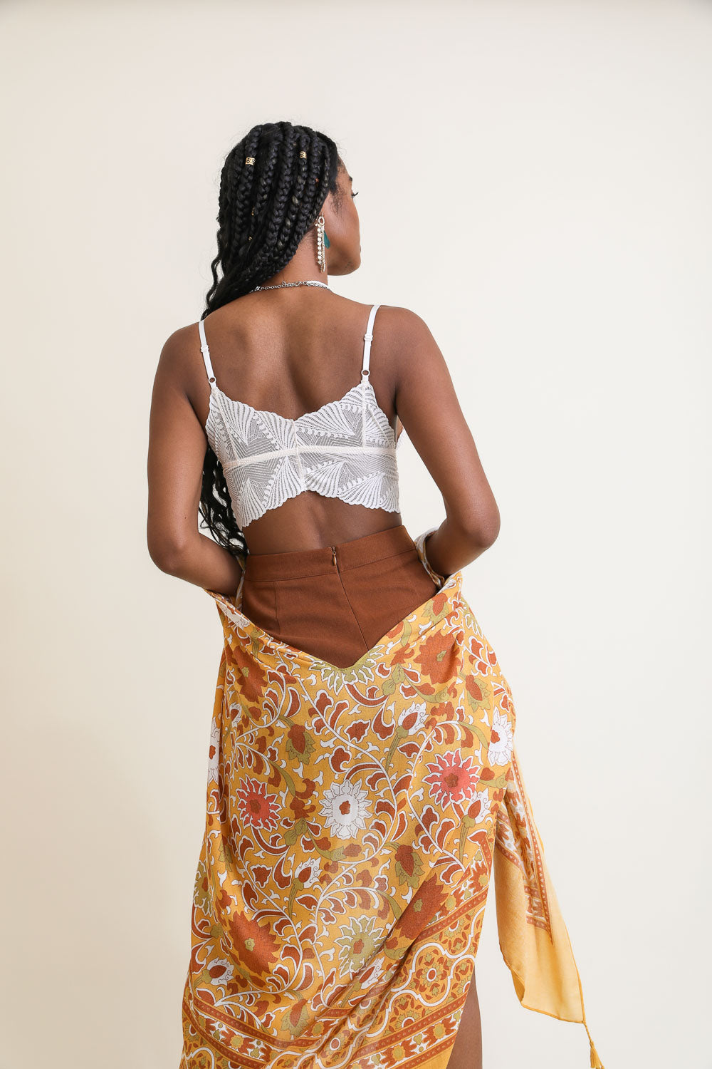 Ivory lace bralette from Periwinkle Aether&
