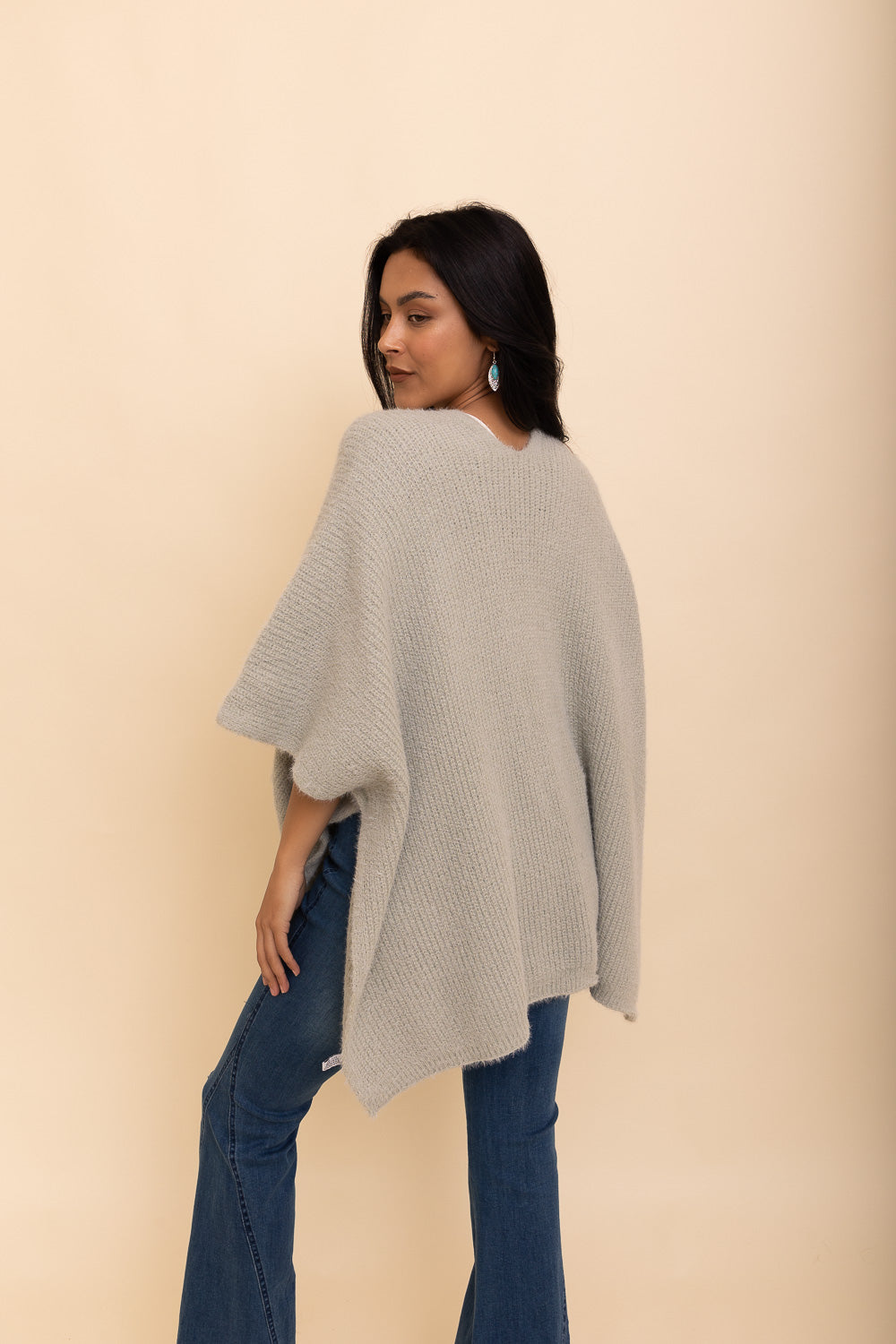 Periwinkle Aether Relax &amp; Chill Autumn Nights boucle cardigan in sage green, cozy accessory with textured knit fabric.