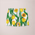 Sky Felix yellow flower pattern shorts with a vibrant floral design, perfect for casual summer wear.
