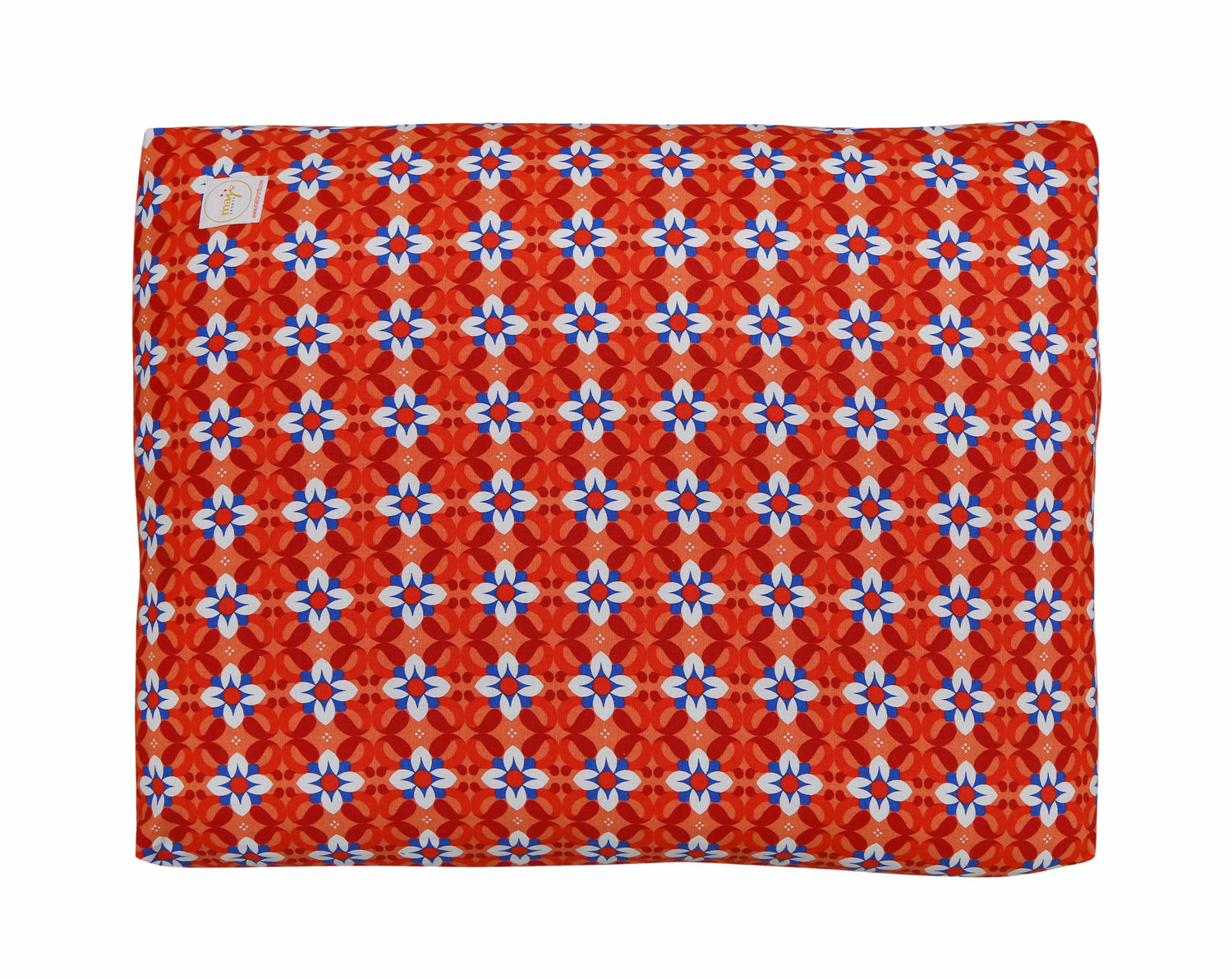 Azure Jason Zabuton yoga meditation cushion on a mat, showing its round shape and soft fabric surface for comfortable seated practice.