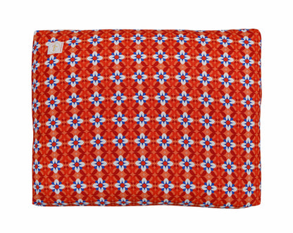 Azure Jason Zabuton yoga meditation cushion on a mat, showing its round shape and soft fabric surface for comfortable seated practice.