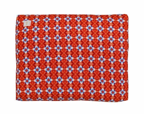 Azure Jason Zabuton yoga meditation cushion with padded fabric surface, ideal for comfortable seated meditation practice.