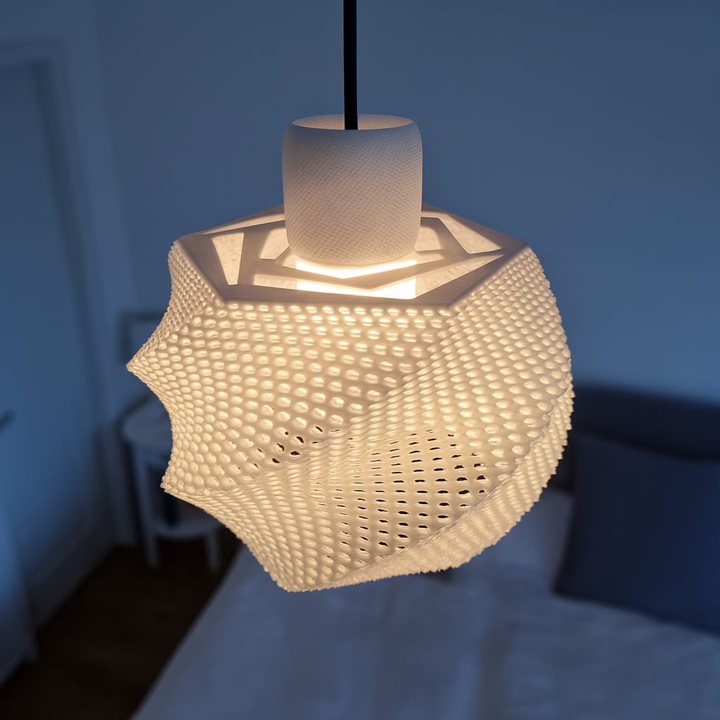 Azure Pontus Zenith Glow pendant lamp hanging fixture with a sleek modern design and warm lighting for contemporary interiors.