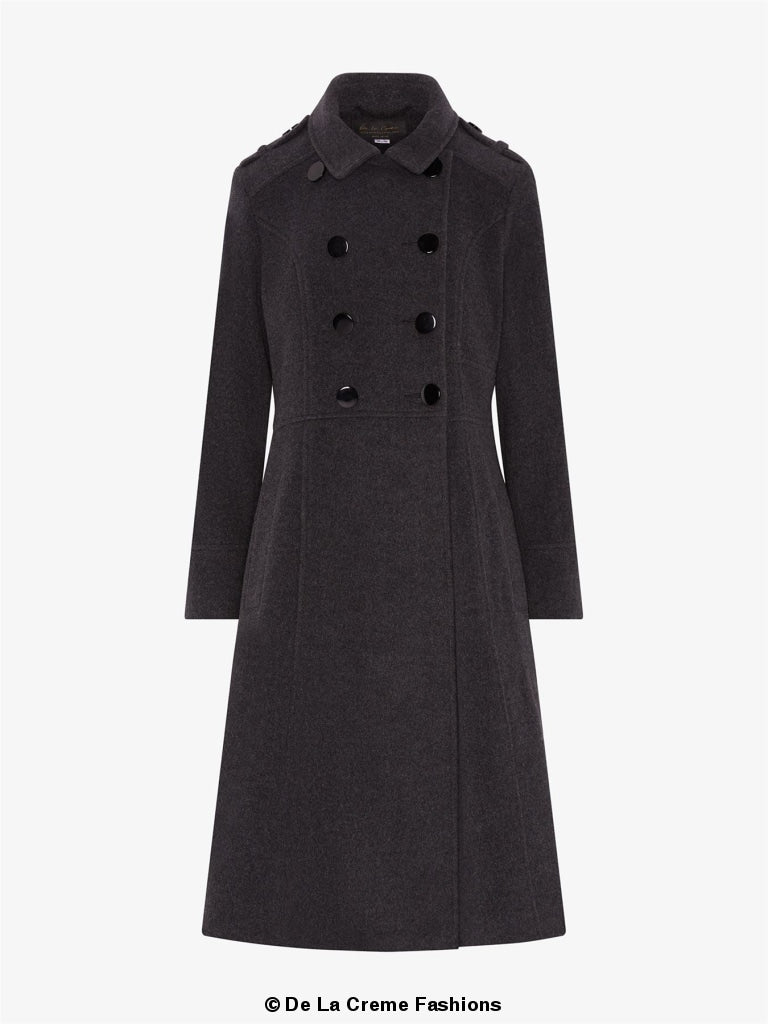 Rose Eleusis A-Line Double Breasted Coat, stylish jacket with classic design, shown in a natural fabric finish.