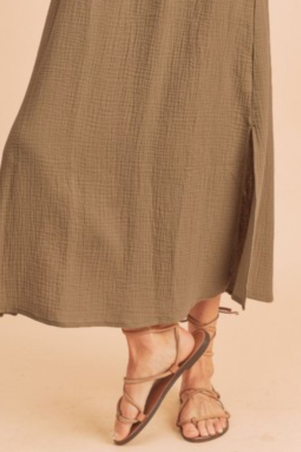 Jade Icarus Aemi + Co sleeveless tank dress with side slit, round neckline, casual women&