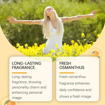 Carmine Juneberry Osmanthus Gilding perfume spray bottle, long-lasting light floral bodycare fragrance with elegant packaging