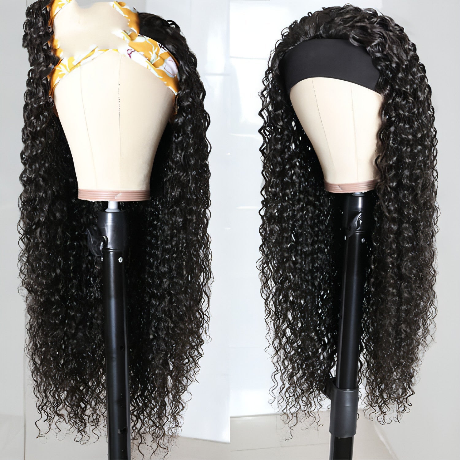 Carmine Juneberry LuxeWave full mechanism hair band wig headgear with real hair, designed for secure hair styling and coverage.