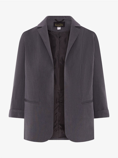 Rose Eleusis Edge to Edge Blazer in tailored black jacket with sleek lapels and fitted design, perfect for formal or casual wear.
