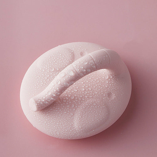Maroon Asteria baby shower silicone brush for bathing, designed to gently remove dandruff from baby&