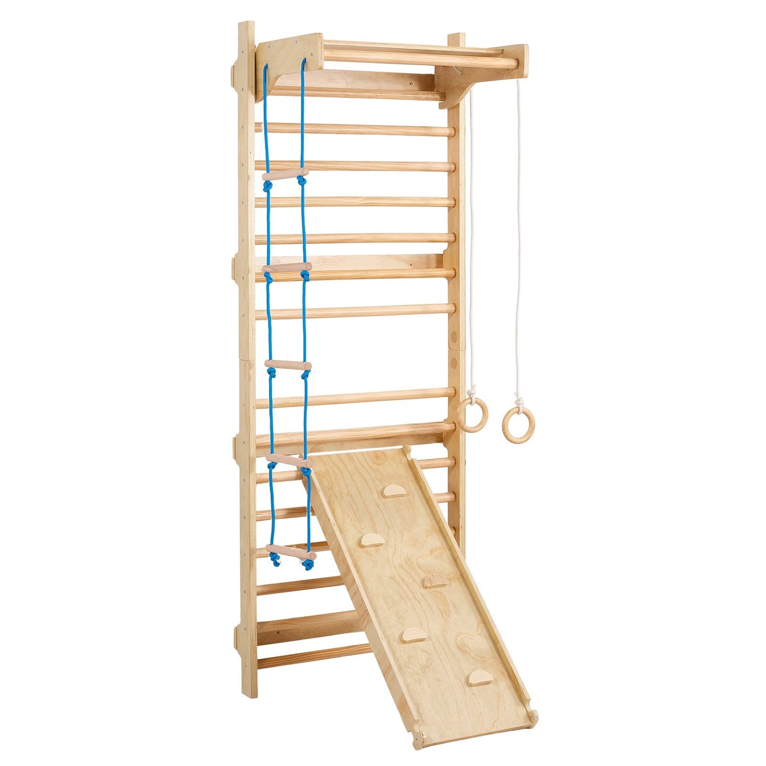 Wooden Swedish Ladder Wall Gym by Pear Daisy, a 5-in-1 indoor climbing toy for kids in home and garden play areas