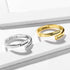 Sterling silver full two-name ring from Pink Lucky, showcasing a sleek band engraved with two personalized names.