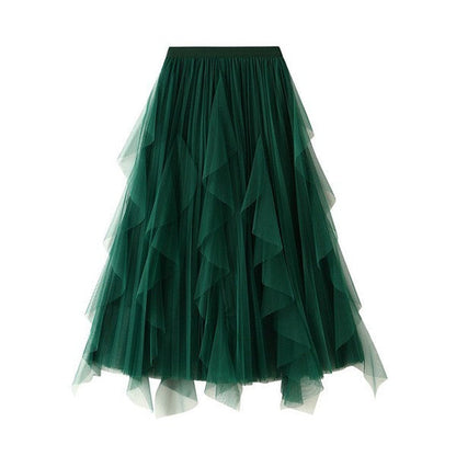 Jade Icarus pleated chiffon midi skirt with flowing fabric and soft pleats, stylish and elegant for casual or formal wear.