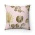 Yellow Pandora Garder Blossoms double-sided faux suede square cushion with floral print, ideal for home decor.