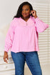 Carmine Juneberry double take exposed seam buttoned notched neck blouse, featuring tailored fit and stylish detailing.