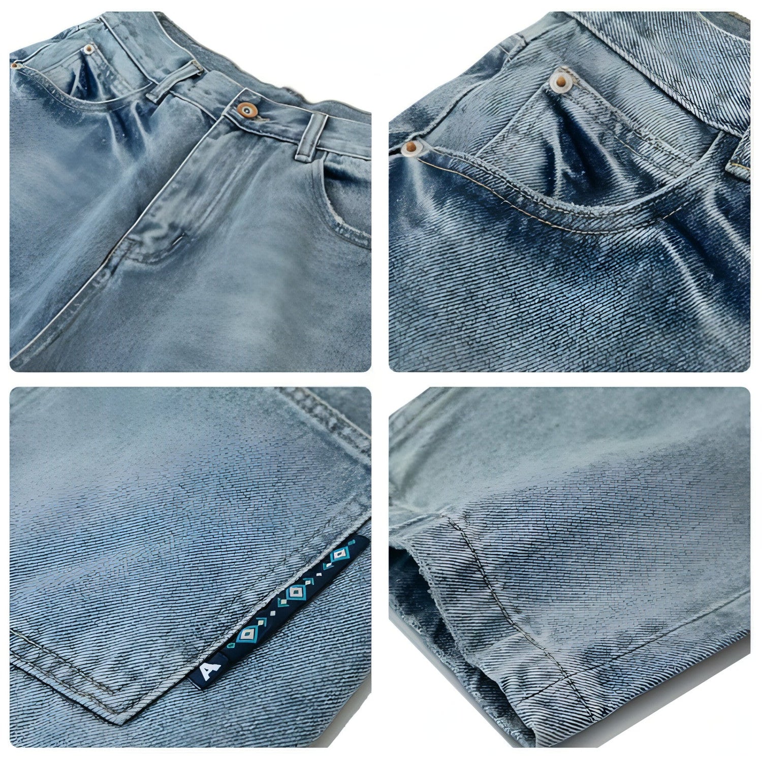 Carmine Juneberry UrbanFade™ retro distressed washed jeans, slim-fit pants with faded and ripped details, casual streetwear style