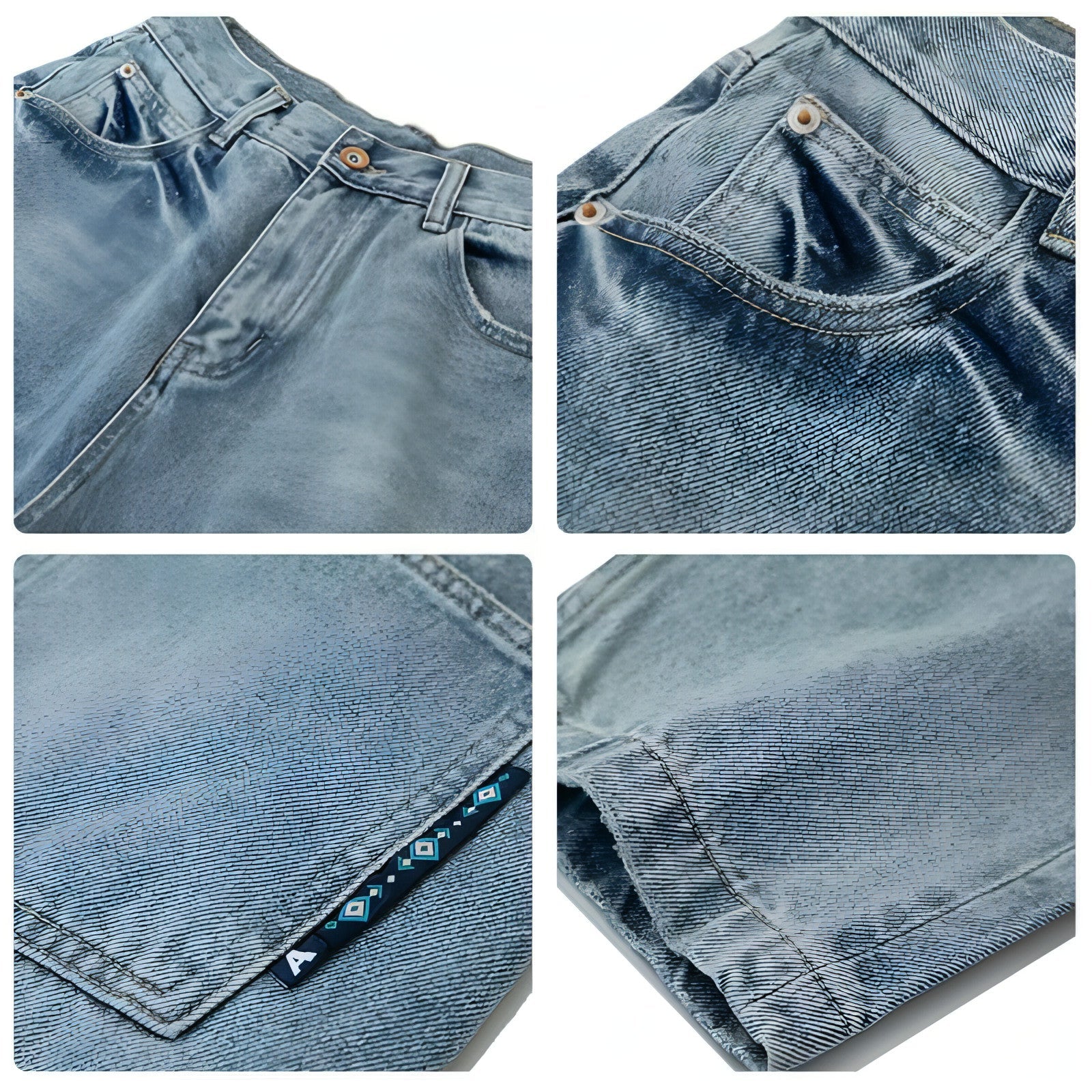 Carmine Juneberry UrbanFade™ retro distressed washed jeans, slim-fit pants with faded and ripped details, casual streetwear style