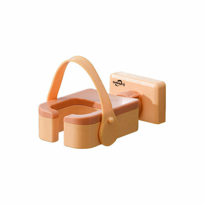 Wall-mounted Maroon Asteria bathroom hair dryer rack with punch-free design and multifunctional storage for bathroom organization.
