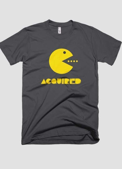 Scorpius ACQUIRED half sleeve T-shirt in black with graphic print, casual short-sleeve design for everyday wear.