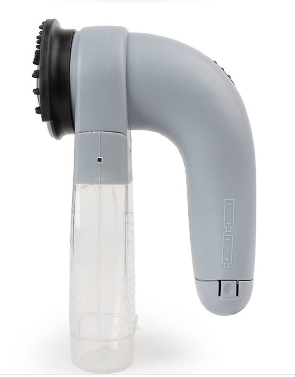 Maroon Asteria electric pet hair brush for cleaning and grooming pets, portable pet massage and hair removal tool.