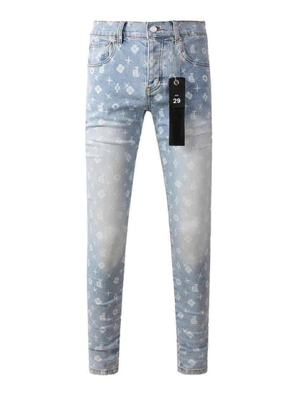 Carmine Juneberry retro slim-fit stretch skinny jeans for men, showing the dark denim pants with a fitted style and classic five-pocket design.