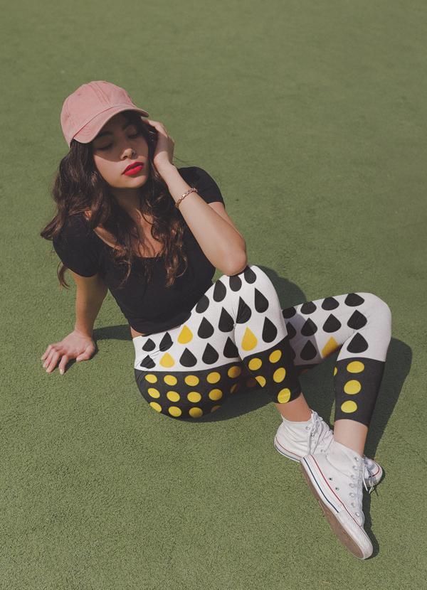 Sky Felix After Rain Comes Sunshine Leggings featuring a vibrant print, made from comfortable stretchy fabric.