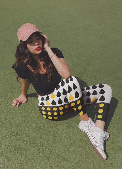 Sky Felix After Rain Comes Sunshine Leggings featuring a vibrant print, made from comfortable stretchy fabric.