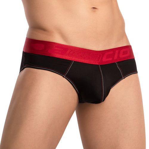 Black Agacio AGJ037 Brief underwear by Ochre Pandora, featuring a trendy bold design and comfortable fit.