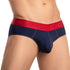 Navy Agacio AGJ037 Brief underwear by Ochre Pandora, featuring a trendy bold design and comfortable fit.