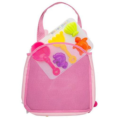 White Eucalyptus alpaca beach tote filled with pet toys, perfect for carrying your pet&