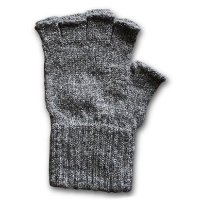 Milky Way fingerless alpaca gloves for work and play in dark grey, made from soft alpaca yarn, ideal for activewear and outdoor activities.