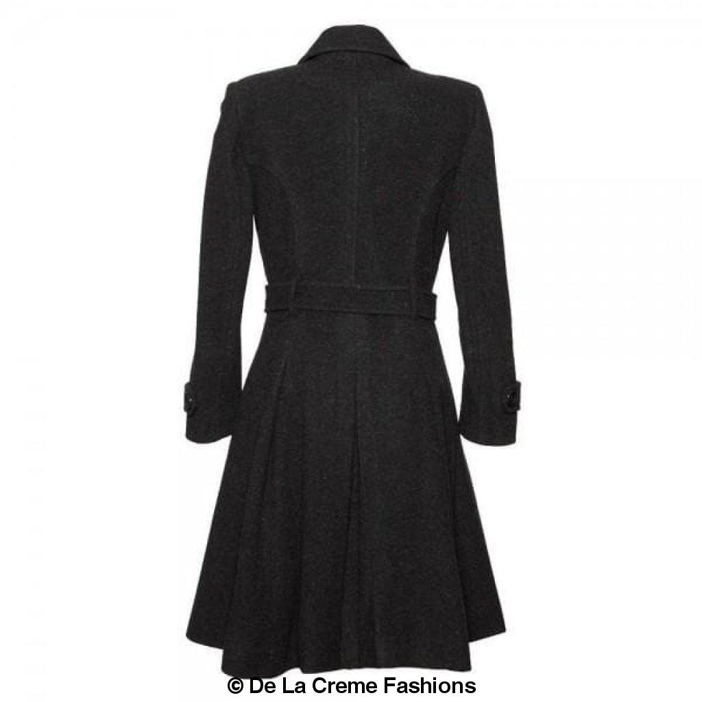Amber faux wool blend double-breasted trench coat by Rose Eleusis, stylish jackets and coats for cold weather.
