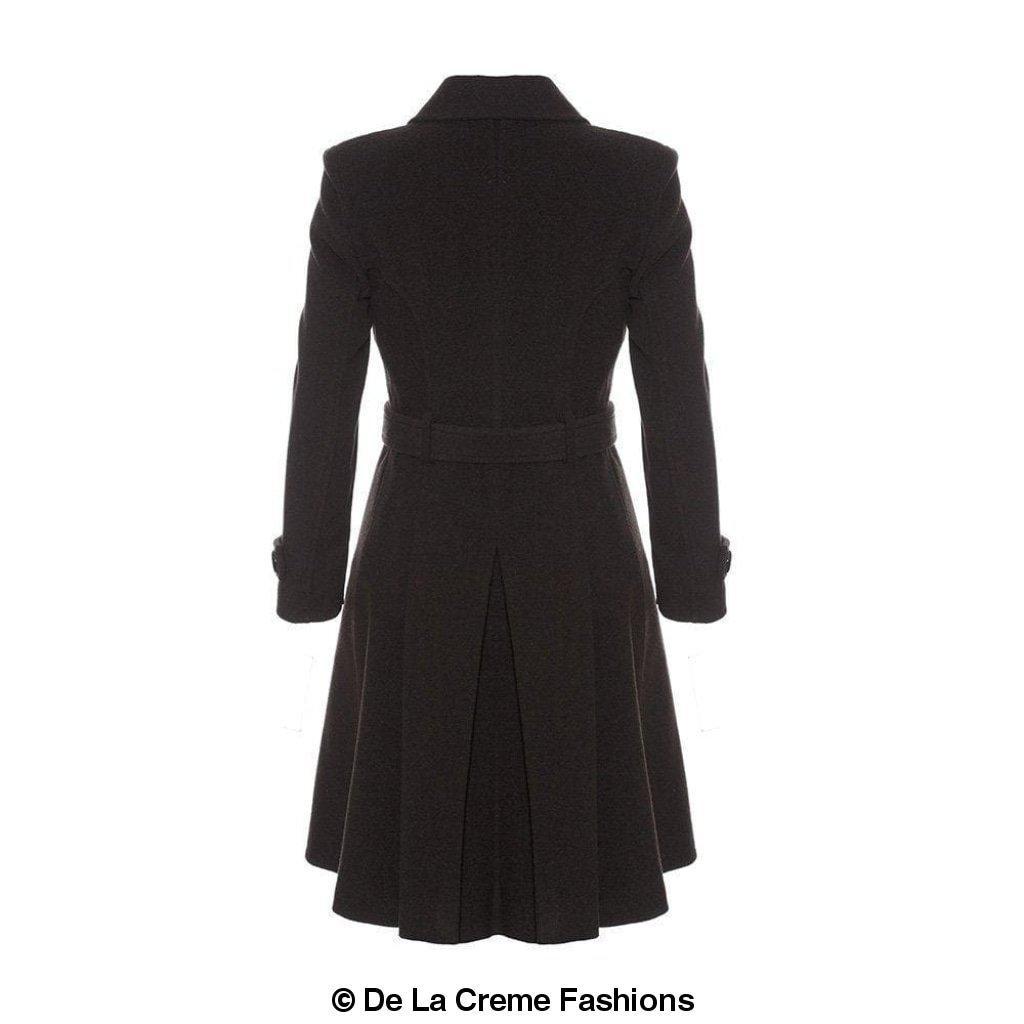 Amber faux wool blend double-breasted trench coat by Rose Eleusis, stylish jackets and coats for a sophisticated look.