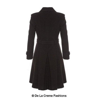 Amber faux wool blend double-breasted trench coat by Rose Eleusis, stylish jackets and coats for a sophisticated look.