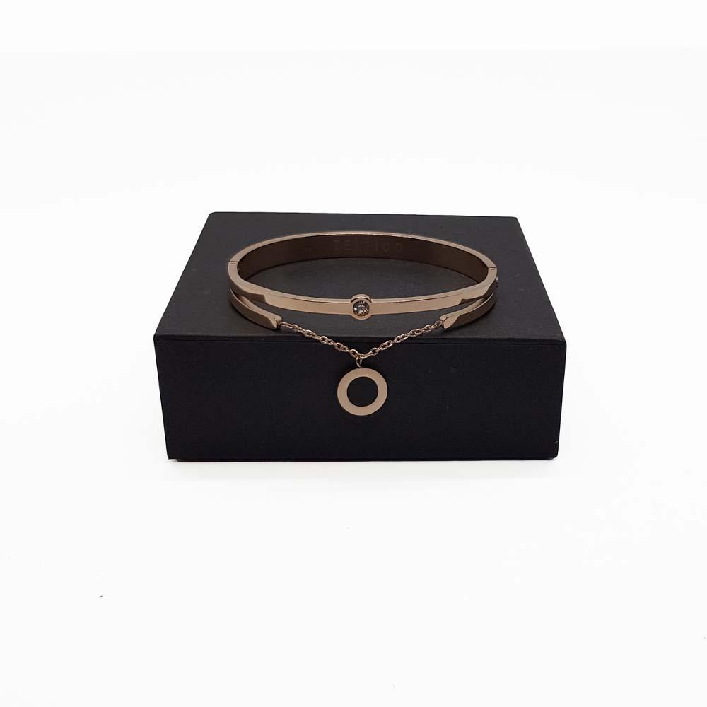 White Poppy Jericho Rosé Gold Bracelet featuring a sleek, elegant design with a delicate chain and subtle rose gold finish.