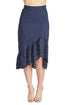 Cotton eyelet Aster skirt by Peach Dionysus featuring an asymmetric hi-lo hem and intricate eyelet detailing.