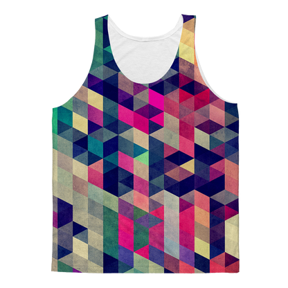 Sky Felix ATYM Classic Sublimation Adult Tank Top, front view showing lightweight cotton fabric and stylish fit.