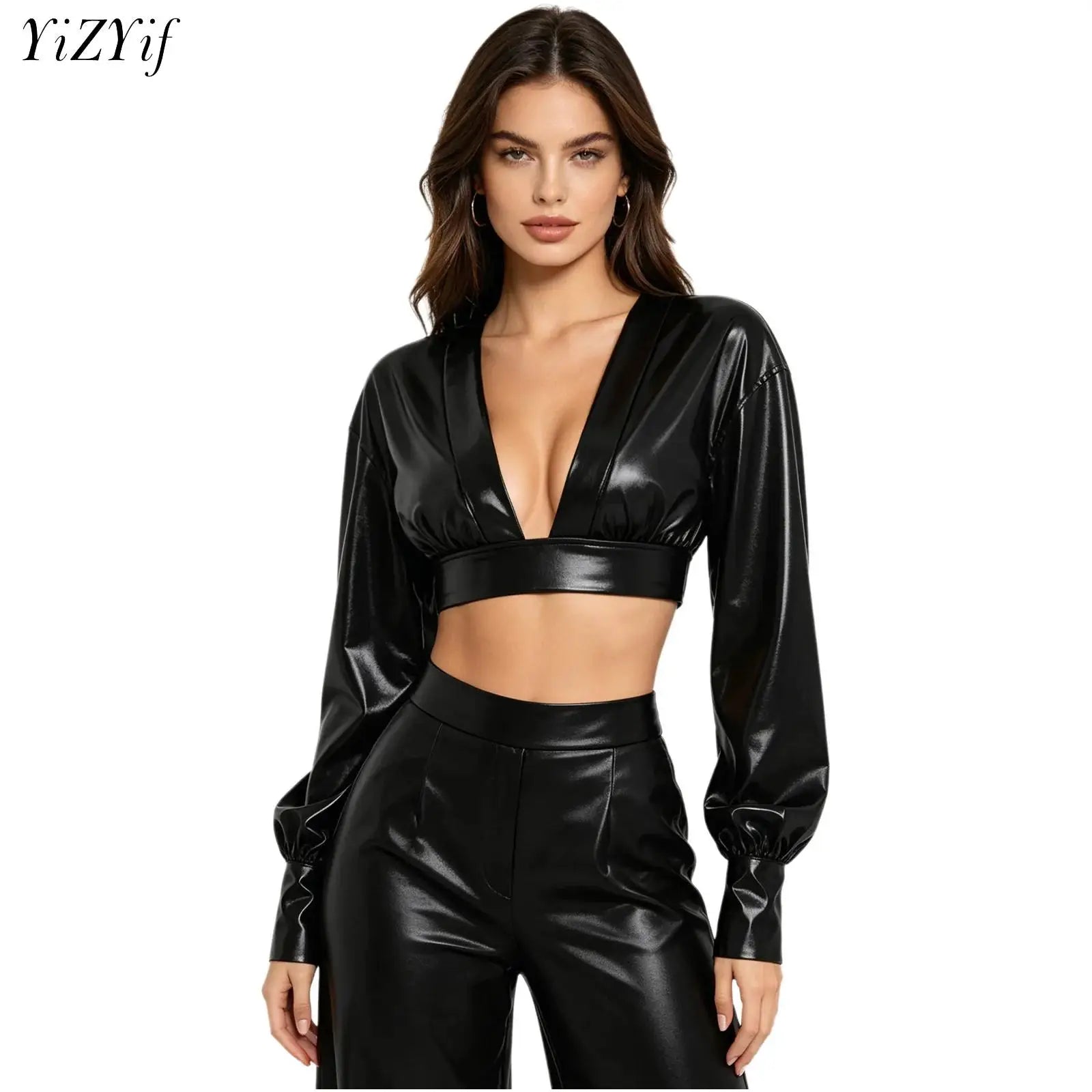 Shiny metallic Y2K women&