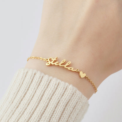 Green Millie custom name bracelet for teenage girls, personalized jewelry with a delicate design, perfect gift for her.