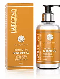 Black Sugarplum Hairworthy Hairrepair Shampoo bottle, bath and beauty product for damaged hair, with a sleek design and label details.
