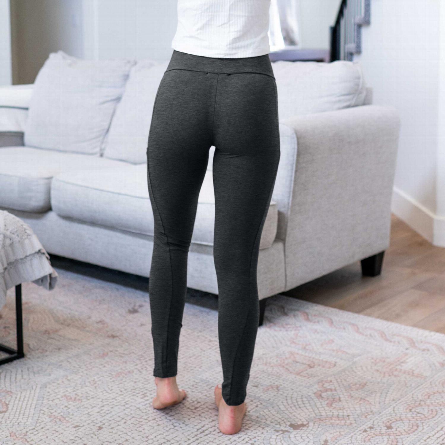 Pink Bearberry high waist long leggings with built-in phone pocket, showcasing a comfortable fit and sleek design.