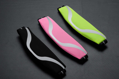 Black Lavender water-resistant sport waist pack with reflective strip, ideal for running and fitness equipment accessories.