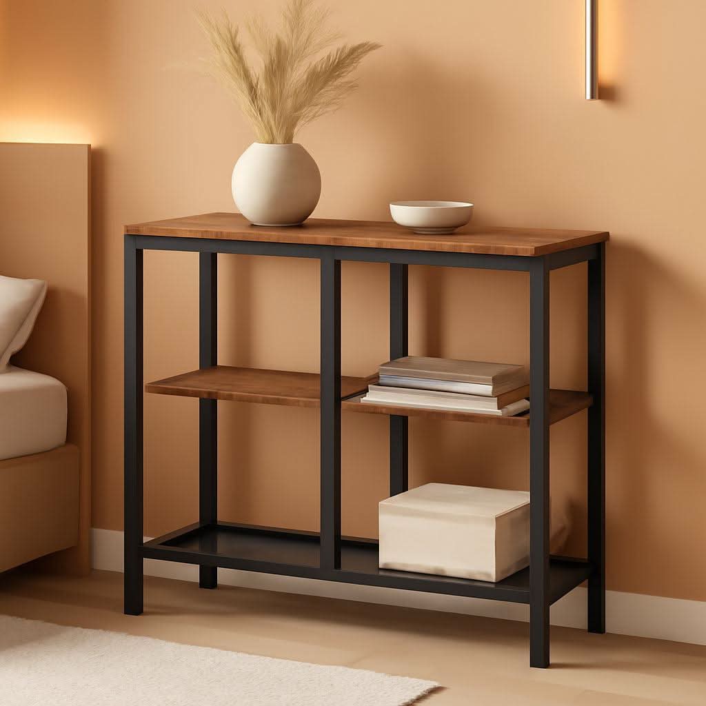 Narrow Console Table 4 Tier Industrial Grade Entryway