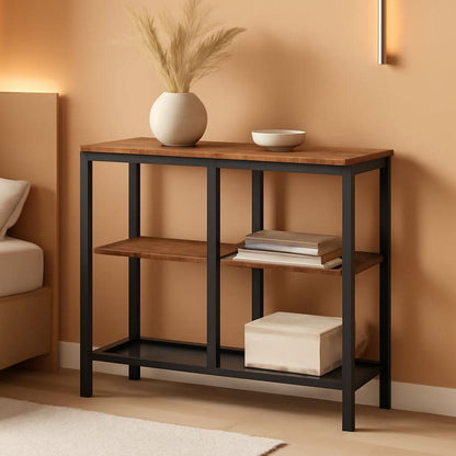Narrow Console Table 4 Tier Industrial Grade Entryway