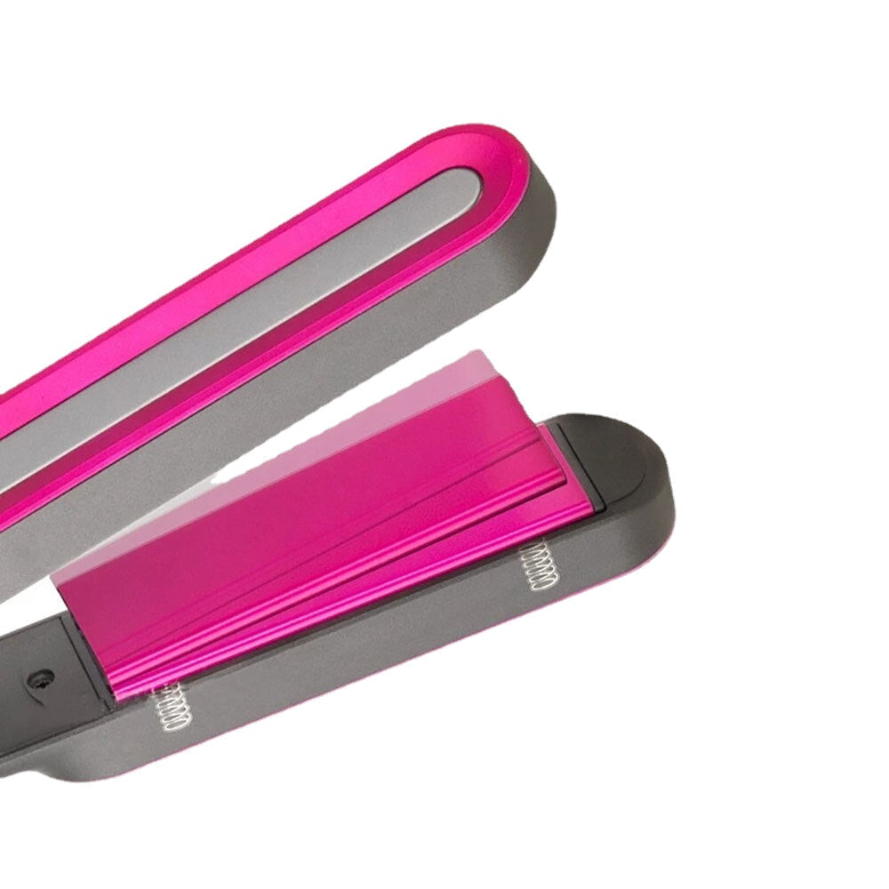 Maroon Asteria professional 2-in-1 hair straightener and styling iron for thick hair, showcasing sleek metal plates and ergonomic design.
