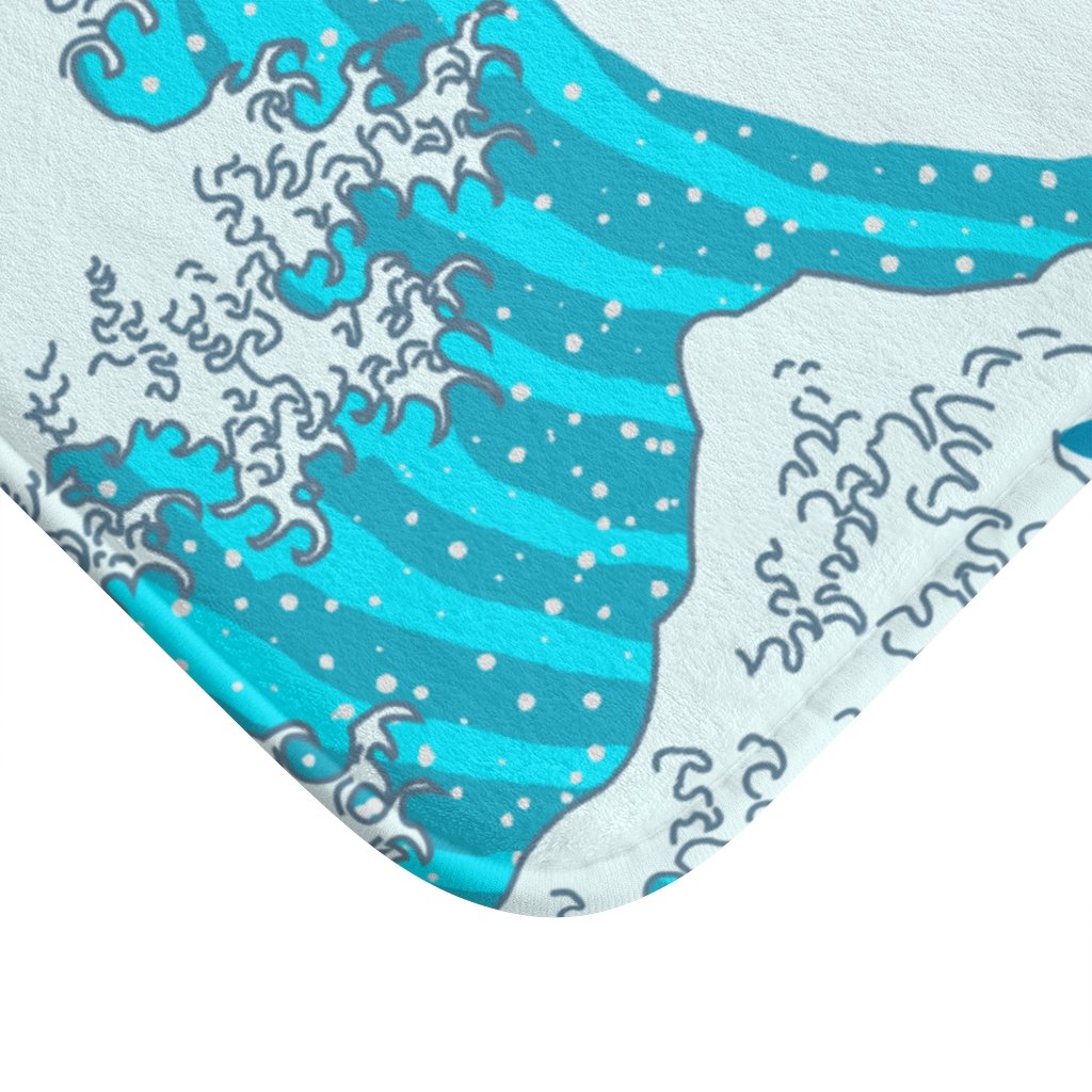 Yellow Pandora Waves bath mat with a wavy textured design, ideal for bathroom safety and style.