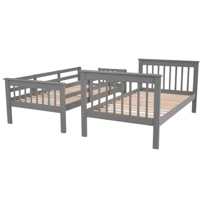 Sangria Beech twin-over-twin bunk bed with three built-in drawers, sturdy wooden furniture for bedroom or dorm room.
