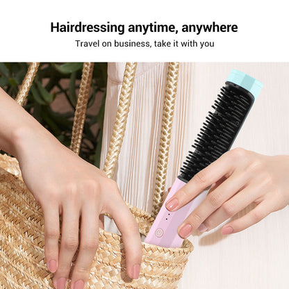 Wireless rechargeable straightening comb for kids and babies by CJDropshipping, featuring a compact design with adjustable temperature.