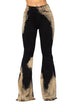 Jade Icarus Bleach Bum Bell Bottom pants with a 30-inch inseam, featuring faded bleach design and wide-leg style.